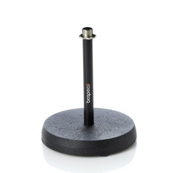 bespeco Desktop mic stand with round cast iron base. Non-slip rubber feet.