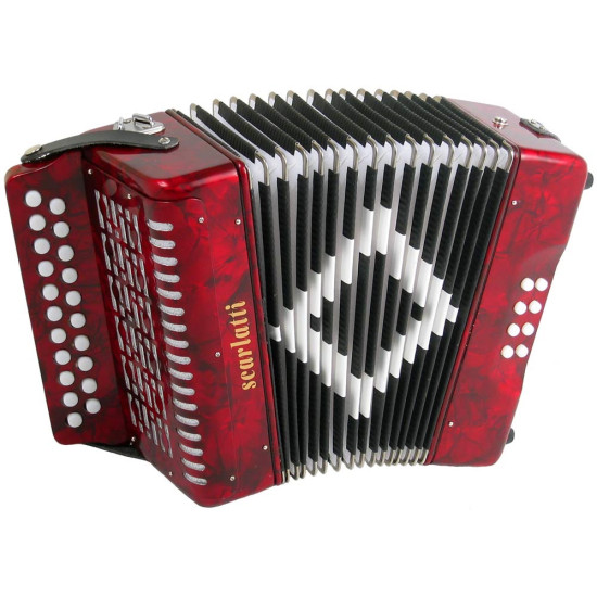 Scarlatti MARINO B/C Button Accordion, Red