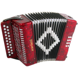 Scarlatti MARINO B/C Button Accordion, Red Scarlatti MARINO B/C Button Accordion, Red