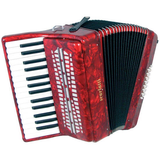 Scarlatti ASCARI I Piano Accordion, 24 Bass. Red