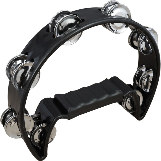 Atlas AP-04K Half Moon Tambourine, Black