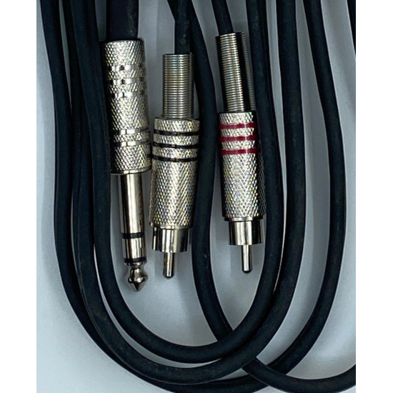 Cable guy 1/4 stereo Jack to 2 x RCA plugs 3m 