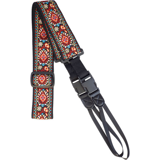 Viking VBS-64 Cotton Banjo Strap.Red Flower