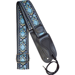 Viking VGS-63 Cotton GuitarStrap.Blue Flower