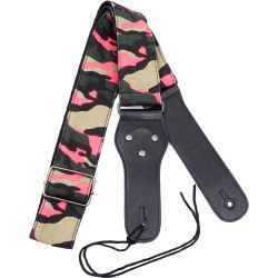 Viking VGS-55 Woven Guitar Strap. Pink Camo