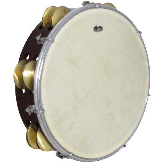 Atlas 10inch Maple Tambourine, Double