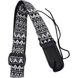 Viking VUS-31 Cotton Uke Strap, Black/White